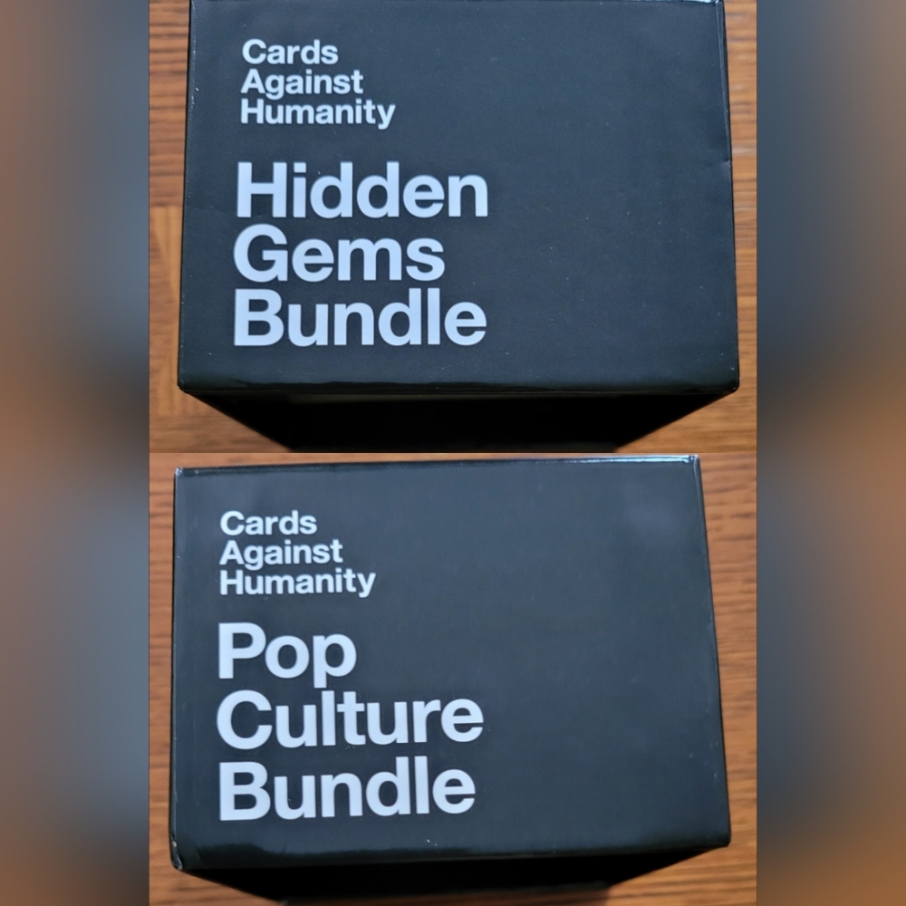 2 Cards Against Humanity Hidden Gems, Pop Culture Bundle Official Shell Box Only